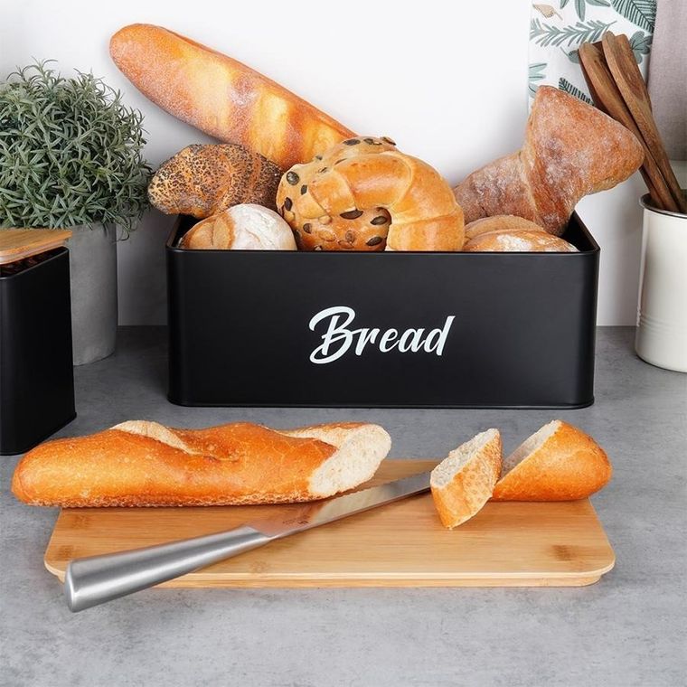 Vilde, chlebak z pojemnikami, metalowy, 4 elementy