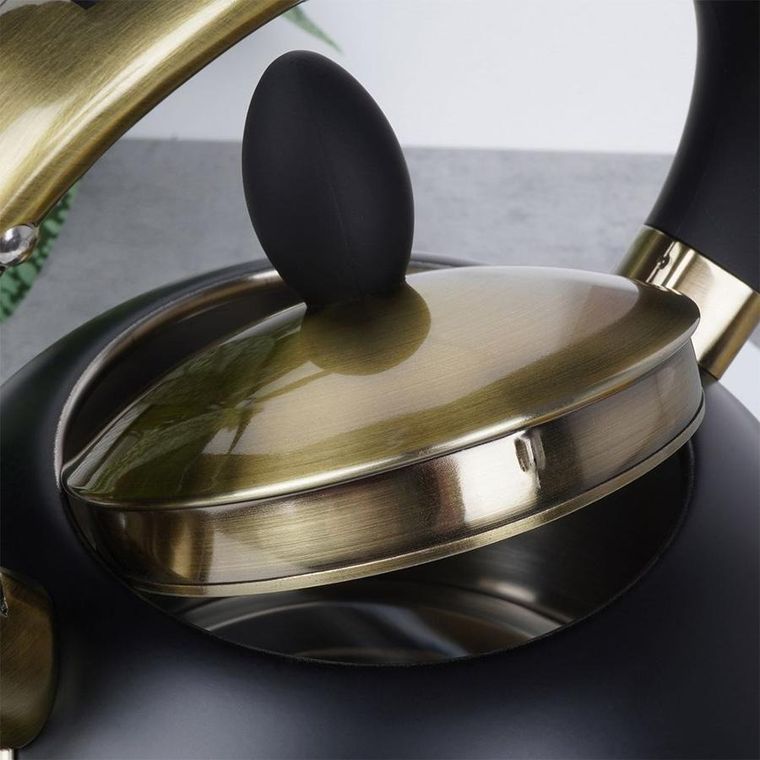 Vilde, czajnik z gwizdkiem, stalowy, czarny, 3l