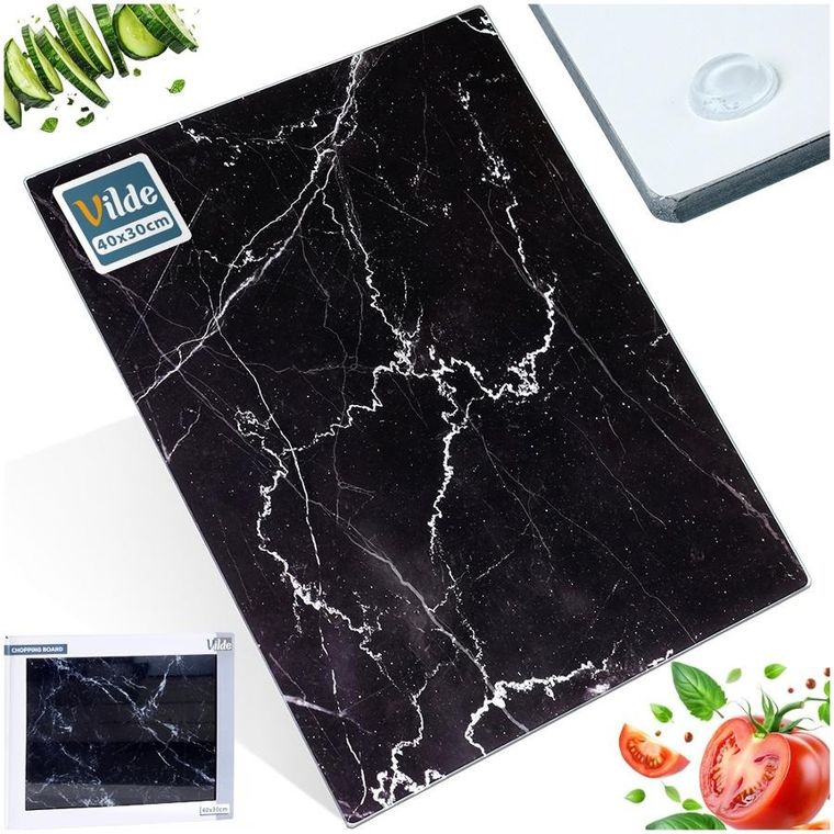 Vilde, deska do krojenia, szklana, 40-30 cm