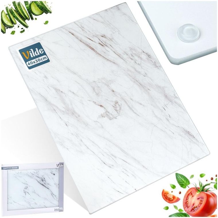 Vilde, deska do krojenia, szklana, 40-30 cm