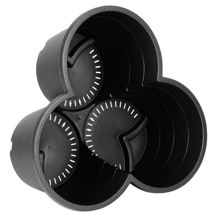 Vilde, doniczka ogrodowa plastikowa, czarna kaskadowa, 4 szt.