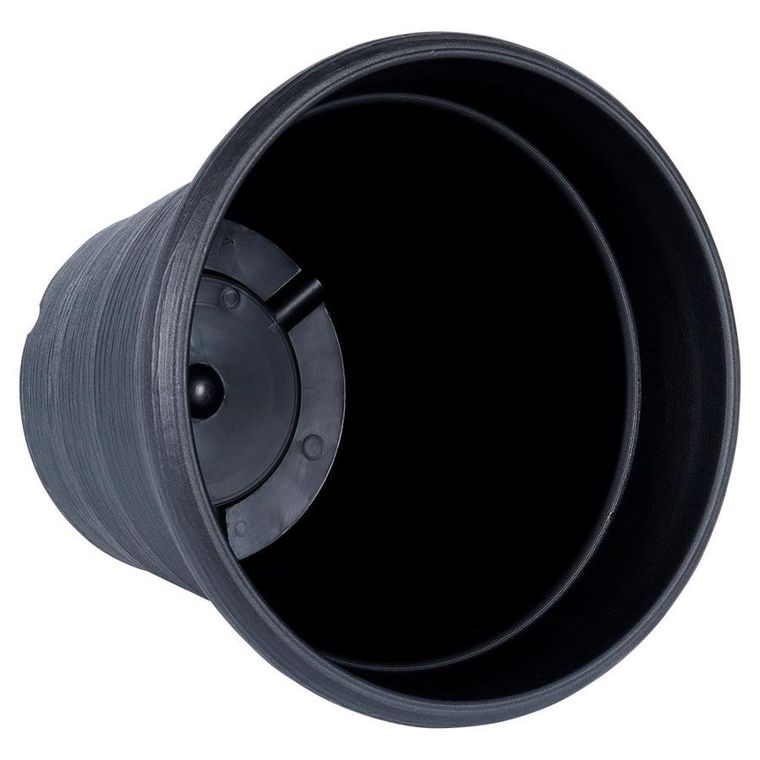 Vilde, doniczka ogrodowa plastikowa, okrągła, czarna, 38-34 cm