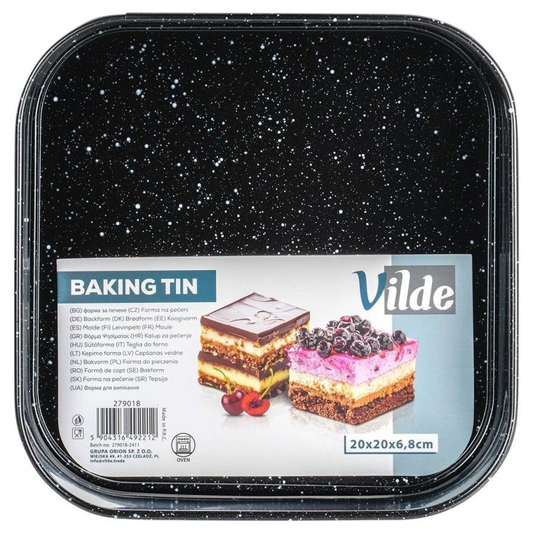 Vilde, forma do pieczenia, rozpinana, granitowa, 20-20-6,8 cm