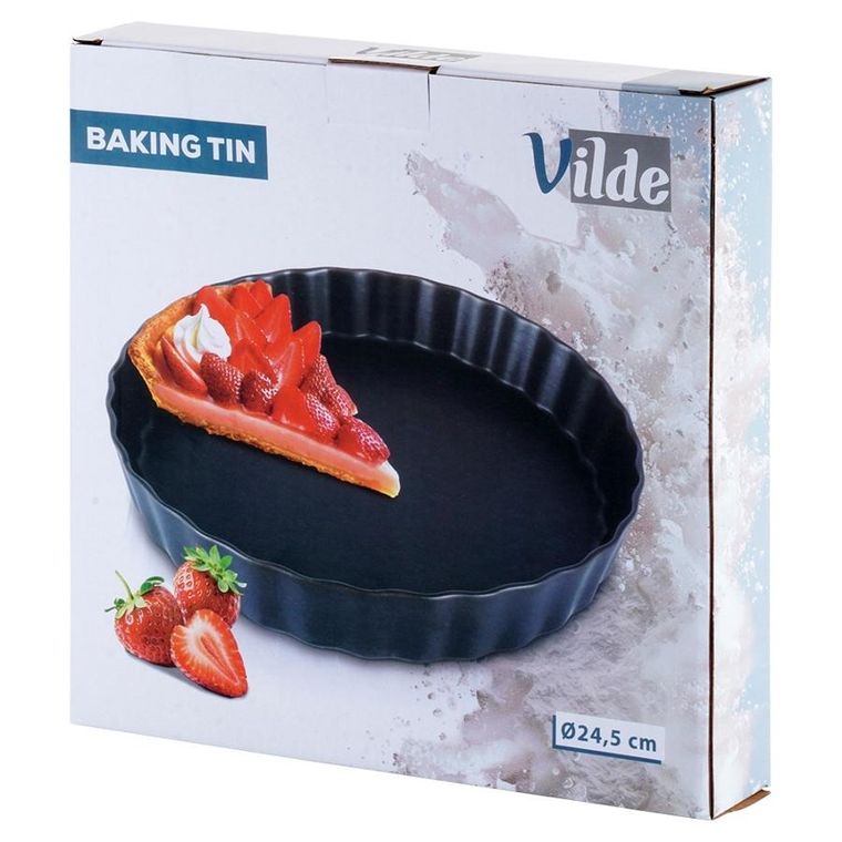 Vilde, forma do tarty ceramiczna, czarna, 24,5 cm