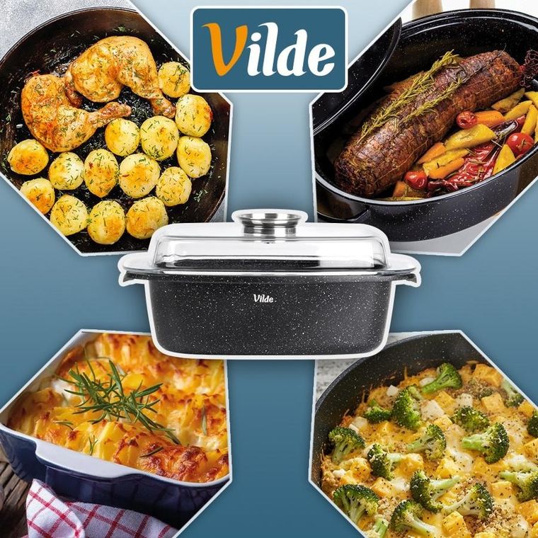 Vilde, Granitica, brytfanna granitowa z pokrywką, 5,4l, 39-22-17,5 cm
