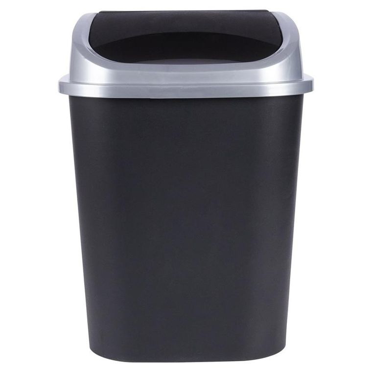Vilde, kosz na śmieci plastikowy, czarny, 25 l