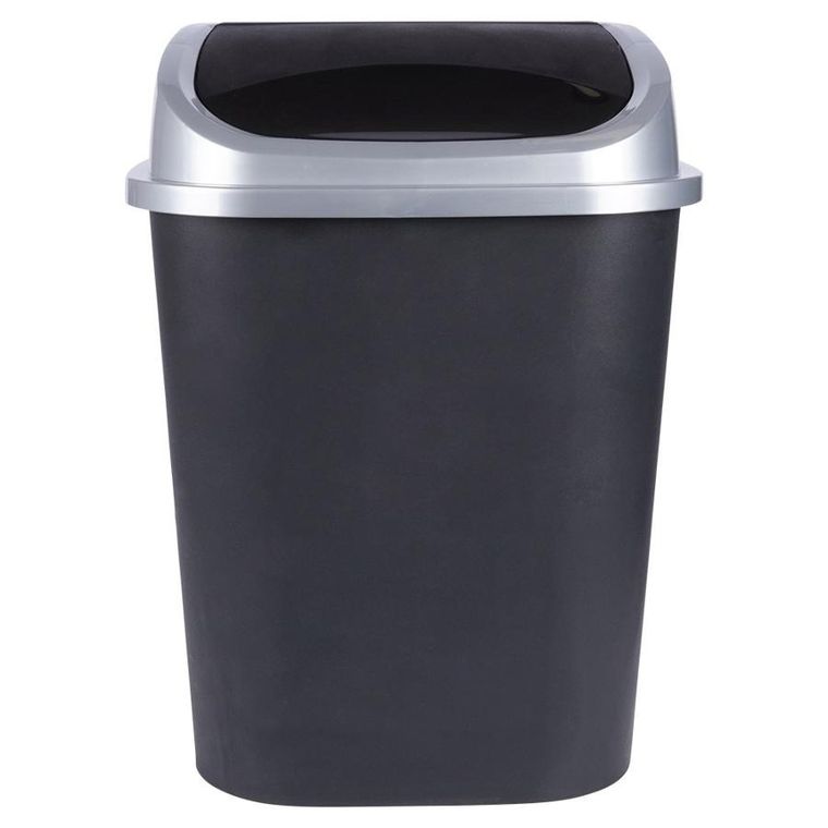 Vilde, kosz na śmieci plastikowy, czarny, 50 l