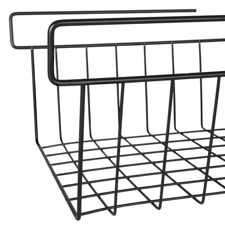 Vilde, koszyk podwieszany pod półkę, czarny metalowy loft, 27,5 cm