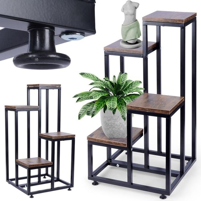 Vilde, kwietnik metalowy, 4-poziomowy, 69 cm