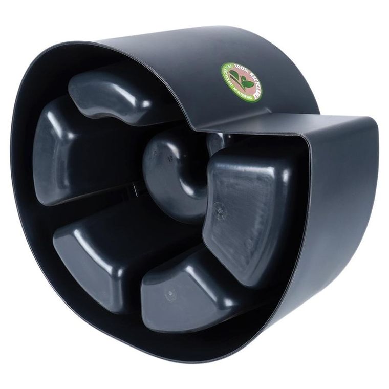 Vilde, kwietnik ogrodowy plastikowy, spiralny, czarny, 53-43,5-32,5 cm