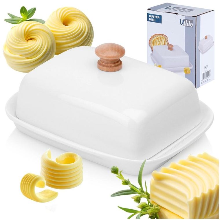 Vilde, maselniczka ceramiczna, biała