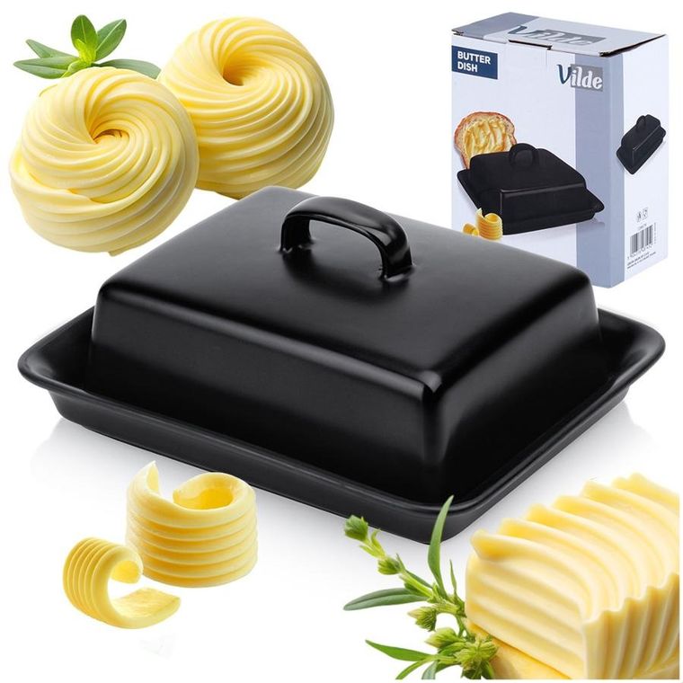 Vilde, maselniczka ceramiczna, czarna