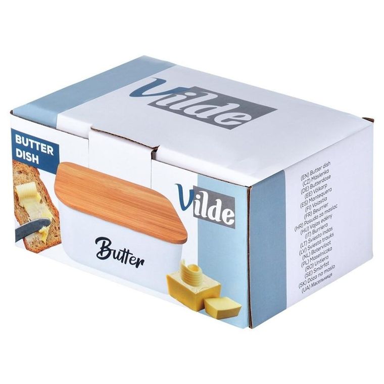 Vilde, maselniczka stalowa, biała