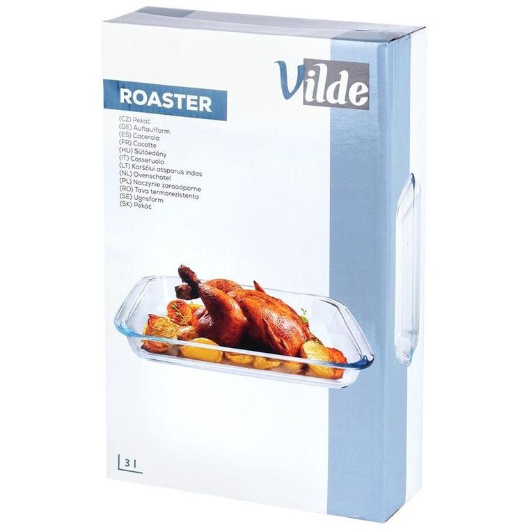 Vilde, naczynie żaroodporne, szklane, 39.5-24-5 cm, 3 l