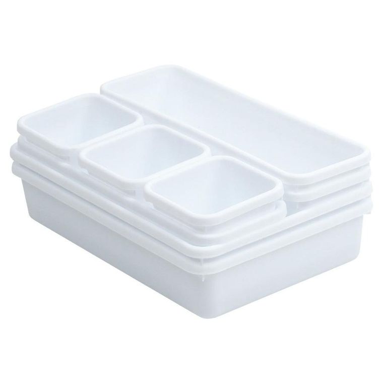 Vilde, organizer, do szuflady, biały modułowy, 8 szt.