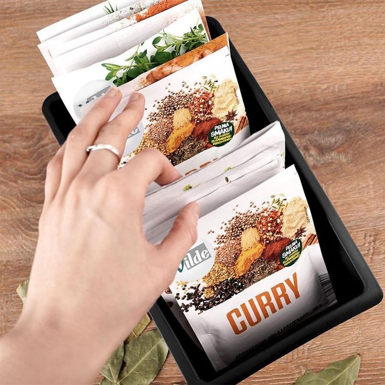 Vilde, organizer na przyprawy w torebkach, czarny