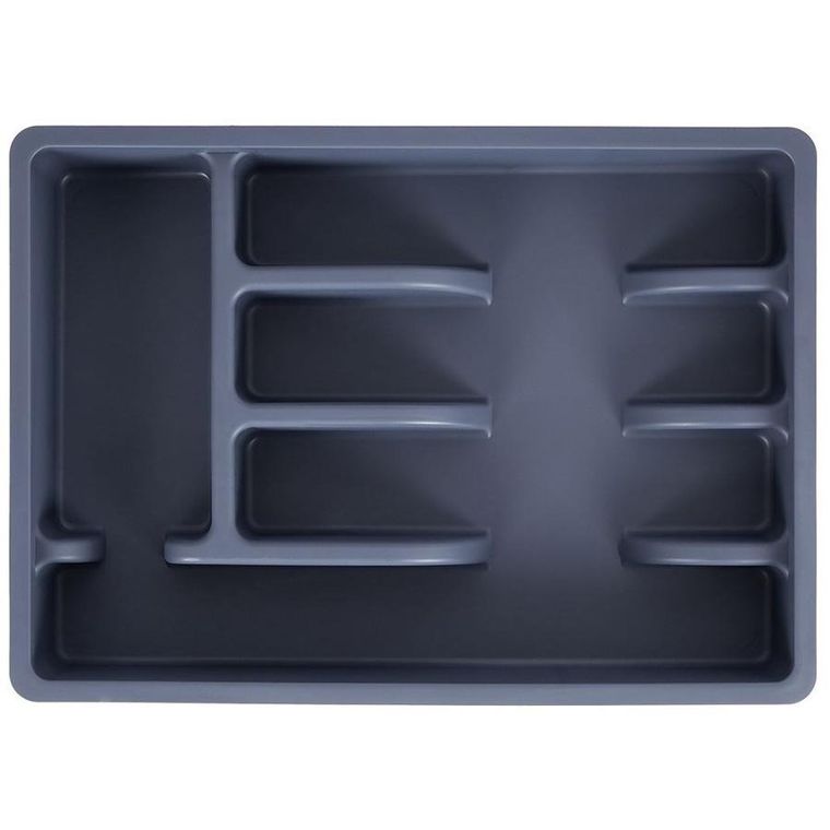 Vilde, organizer na sztućce do szuflady, szary, 5 przegródek, 36-25,5-5,5 cm