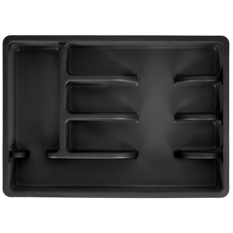 Vilde, organizer na sztućce, wkład do szuflady, czarny, 36-25,5-6 cm