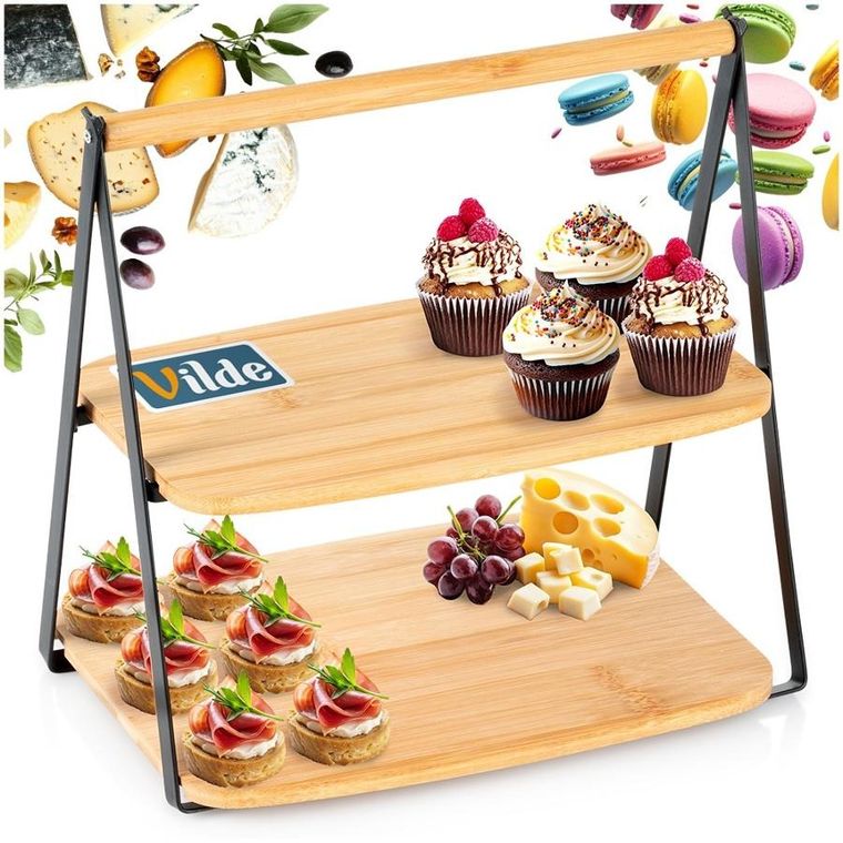 Vilde, patera bambusowa, 2-piętrowa, 28-20-27,5 cm