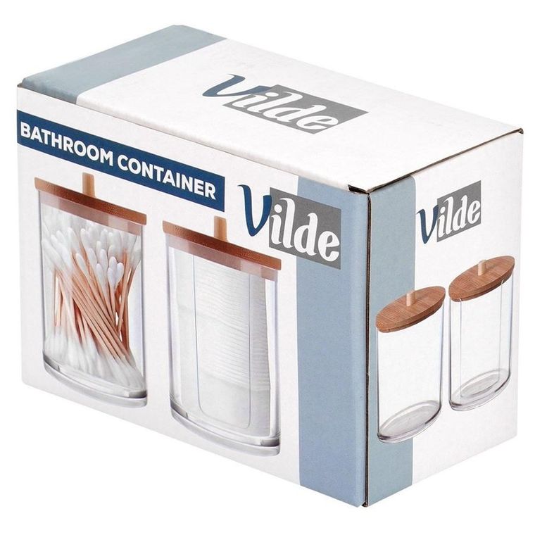 Vilde, pojemnik na patyczki i płatki kosmetyczne, 2 szt.