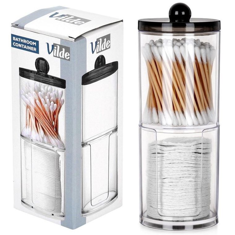 Vilde, pojemnik na patyczki i płatki kosmetyczne, dwupoziomowy