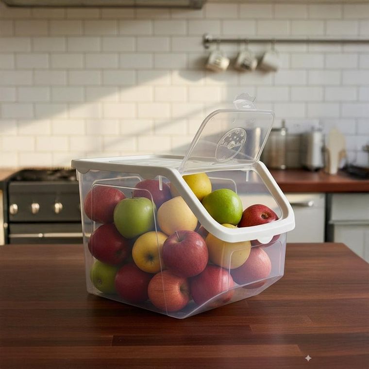 Vilde, pojemnik na warzywa i owoce, z pokrywką, przezroczysty, 12 l
