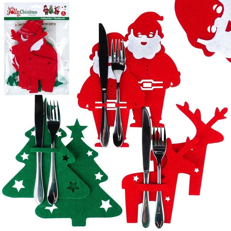 Vilde, pokrowiec etui na sztućce, świąteczny, 6 szt.