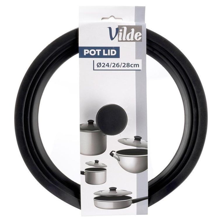 Vilde, pokrywka szklana silikonowa, uniwersalna, 24/26/28 cm