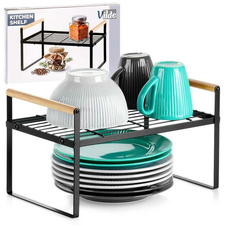 Vilde, półka kuchenna, metalowa, czarna, 33-21-19,5 cm