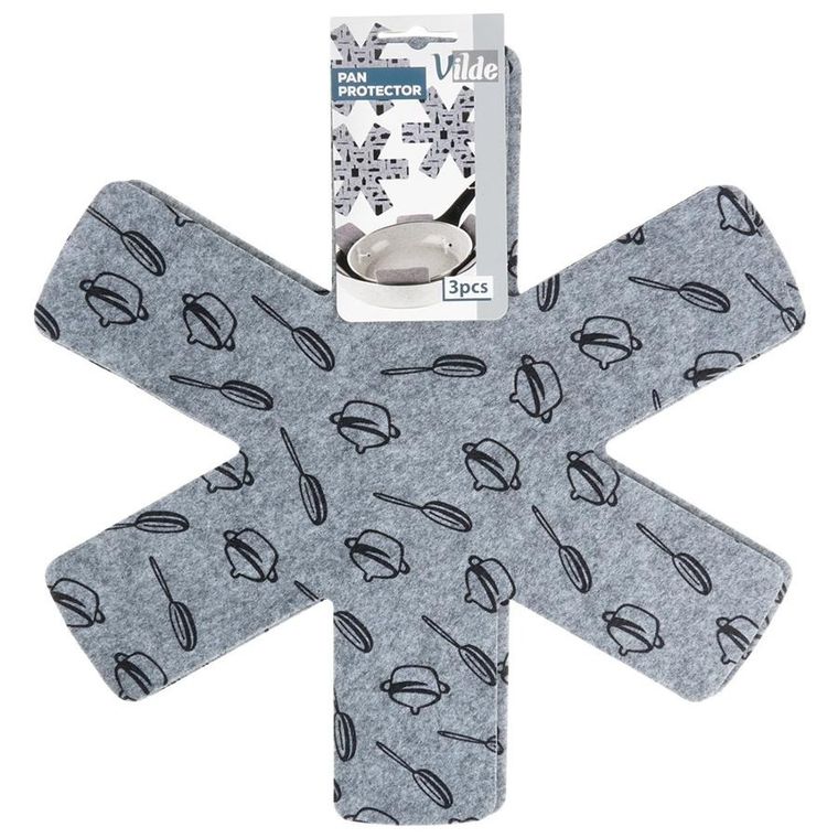Vilde, przekładki ochronne do patelni, filcowe, 38 cm, 3 szt.