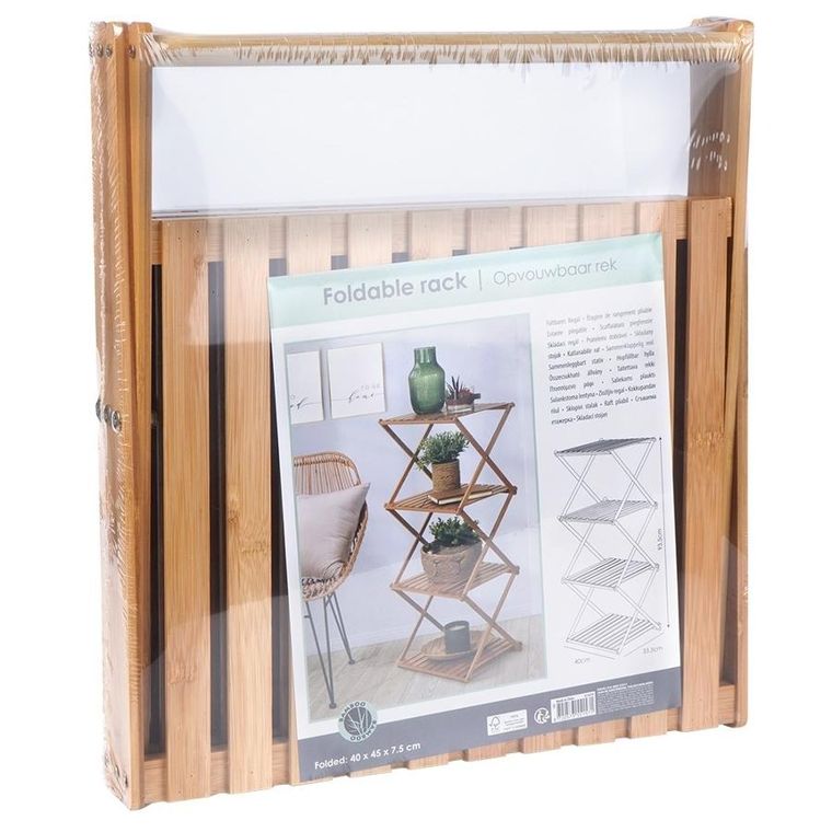 Vilde, regał bambusowy składany, 40-33.5-93.5 cm