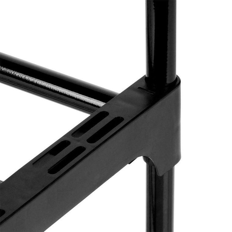 Vilde, regał na buty, metalowy, czarny, 3-poziomowy, 57-28-55 cm