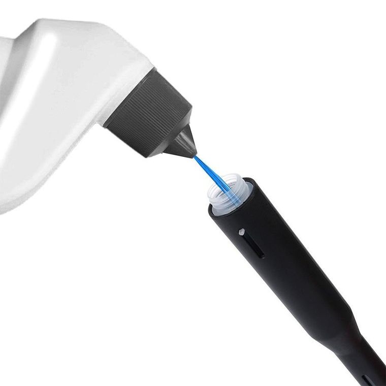 Vilde, silikonowa szczotka do toalety ze stojakiem i dozownikiem płynu, czarna, 40 cm