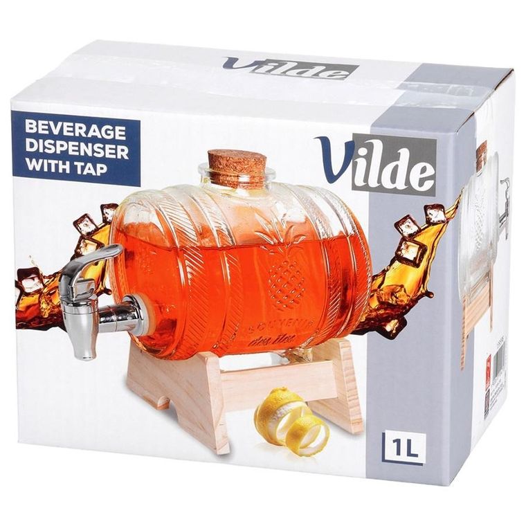 Vilde, słój do napojów z kranikiem i stojakiem, 1l