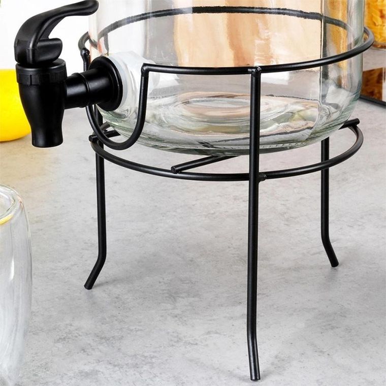 Vilde, słój szklany do napojów z kranikiem i stojakiem, 3,2l