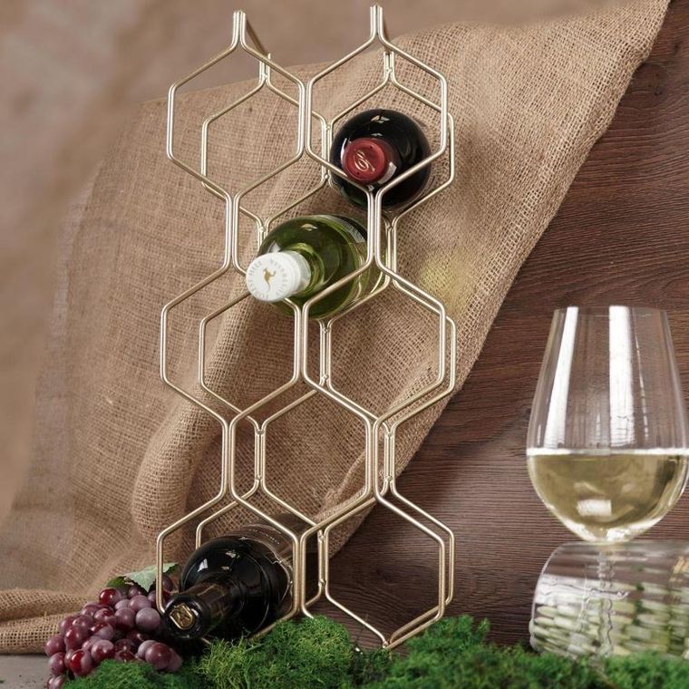 Vilde, stojak metalowy na wino, 8 butelek, 23-11-48 cm