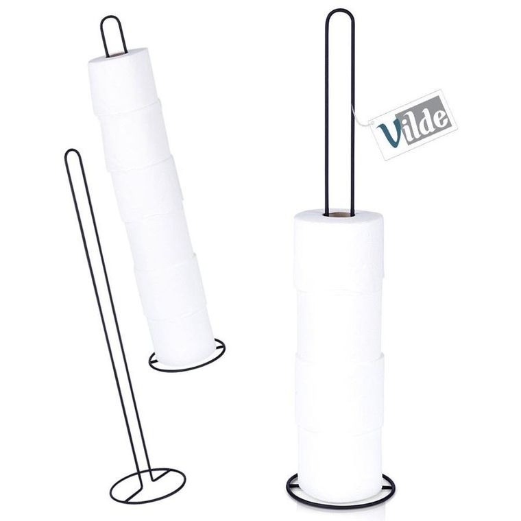 Vilde, Stojak na papier toaletowy metalowy czarny 60 cm