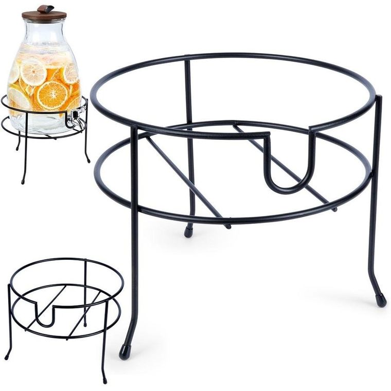 Vilde, stojak pod słój z kranikiem, metalowy, czarny