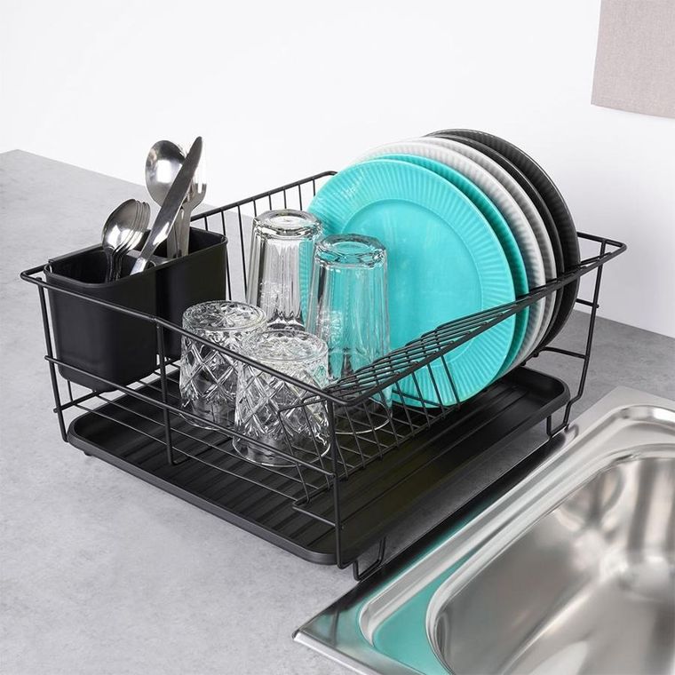 Vilde, suszarka na naczynia czarna, 40-33-17 cm