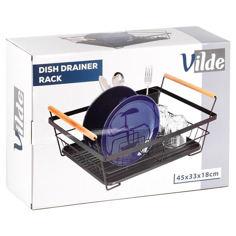Vilde, suszarka na naczynia, czarna, 45-33-18 cm