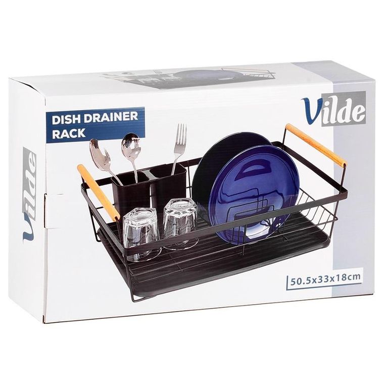 Vilde, suszarka na naczynia, czarna, 50,5-33-18 cm