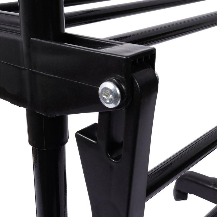 Vilde, suszarka na pranie metalowa, czarna, pionowa na kółkach, 125-170 cm