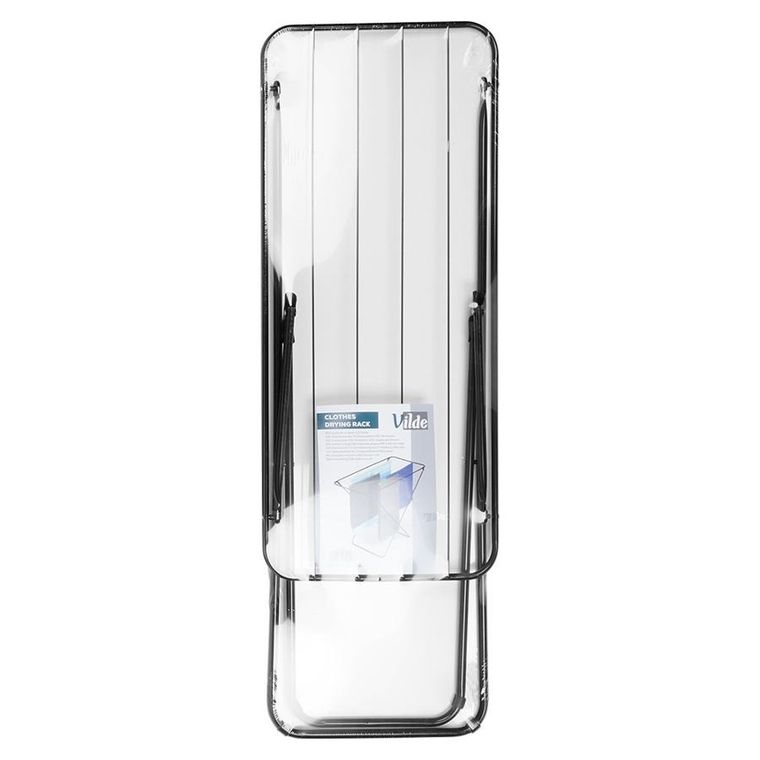 Vilde, suszarka na pranie metalowa, czarna składana 93-43-88 cm