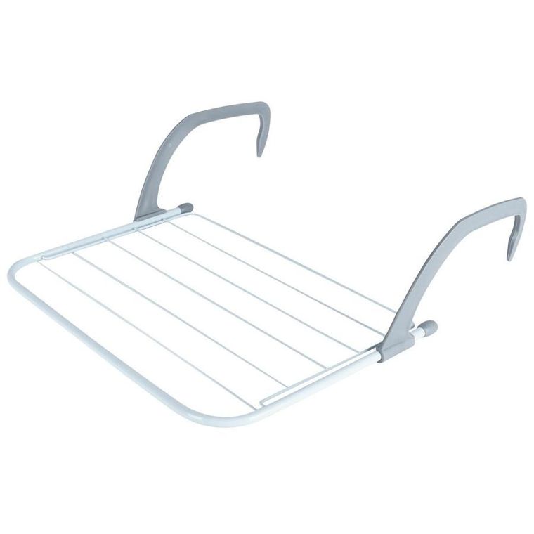 Vilde, suszarka na pranie na kaloryfer metalowa, biała rozkładana, 55-50.5 cm