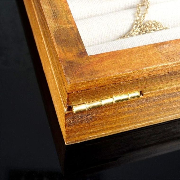 Vilde, szkatułka drewniana ze szklaną szybką, 18-12-5 cm