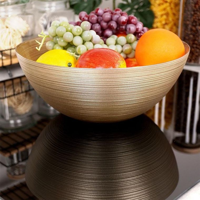 Vilde, szklana misa na owoce, złota, 28 cm, 3,6l