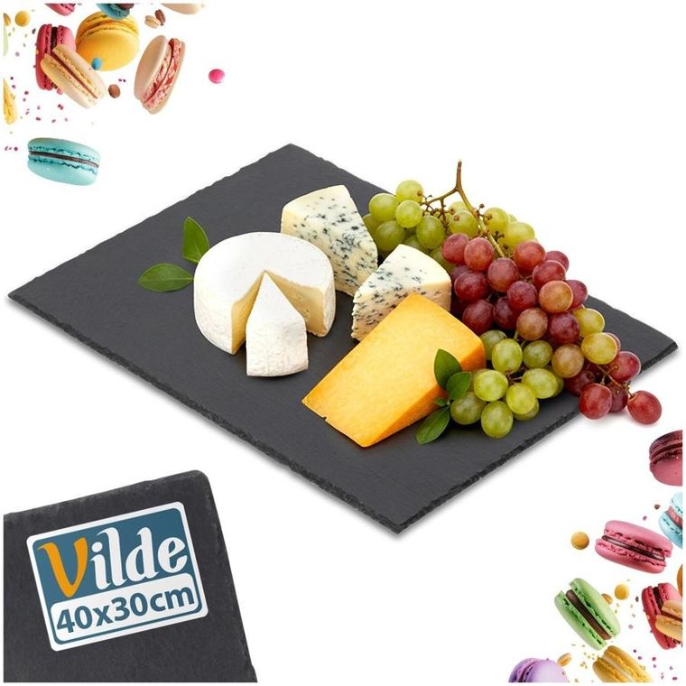 Vilde, taca do serwowania, prostokątna, kamienna, łupek, 40-30 cm