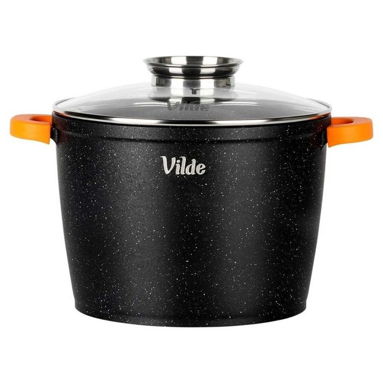 Vilde, Terruna Aroma, garnek ze szklaną pokrywką, granitowy, 24 cm, 6,7l