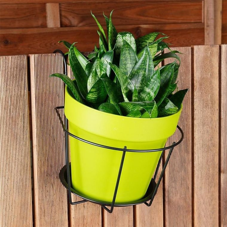 Vilde, uchwyt balkonowy na doniczkę, metalowy, czarny