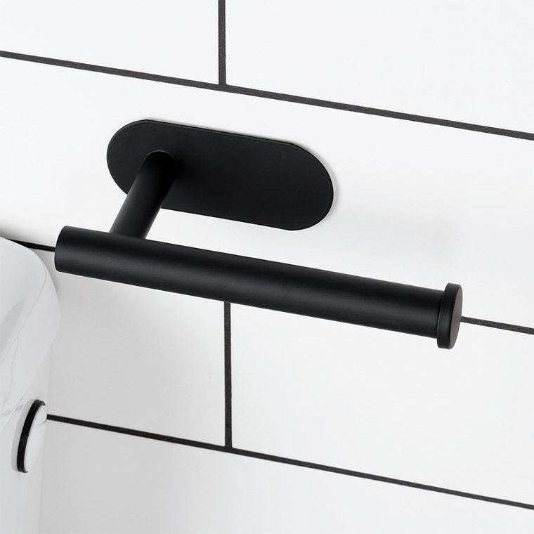 Vilde, uchwyt na papier toaletowy, stalowy, czarny